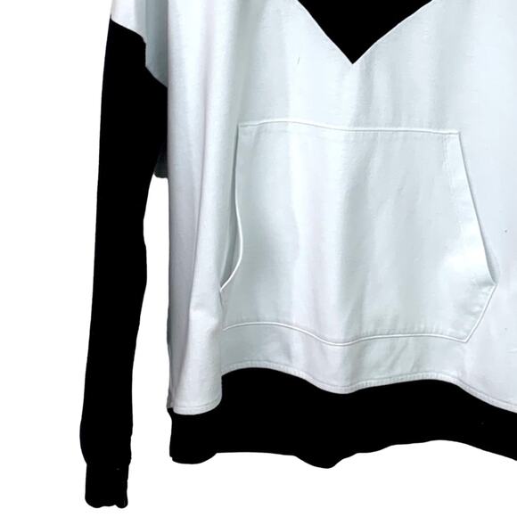 ID Ideology Men's Sweatshirt White Black Stripe Sweatshirt Hoodie Size Large - Picture 7 of 9